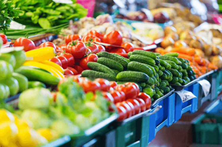 Frutas e legumes limpos